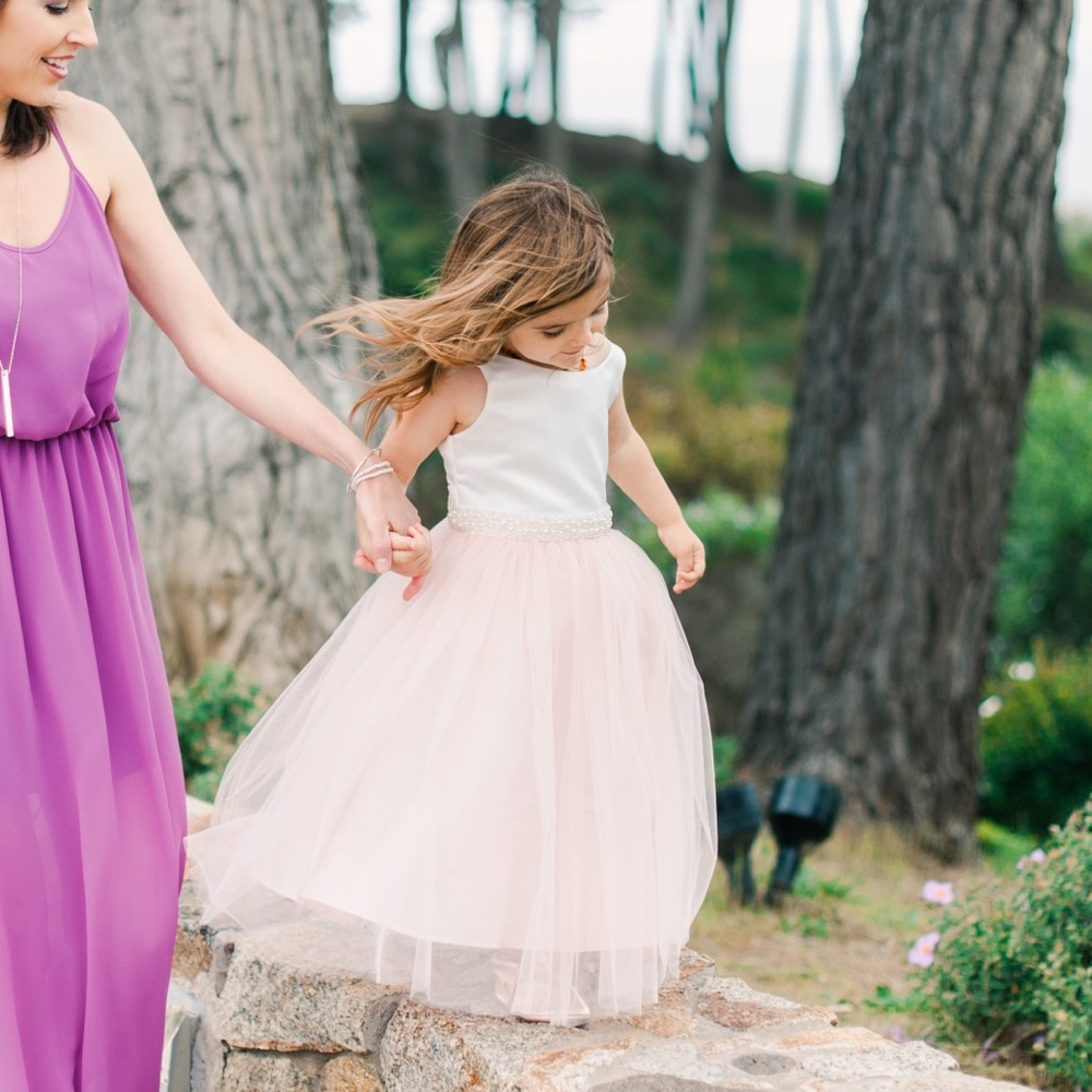 Silk Top Tulle Bottom Dress - Picture 4 of 9